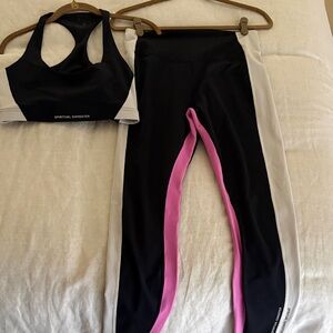 Spiritual Gangster Black and Pink Leggings Set